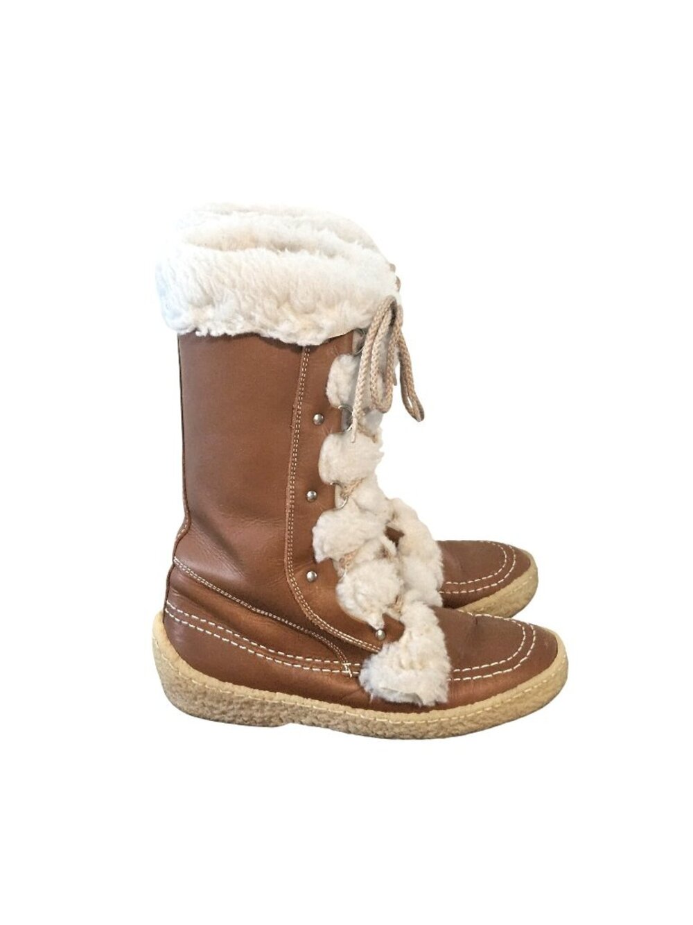 Cabelas Waterproof Tan Sherpa Duck Snow Boots Womens 8